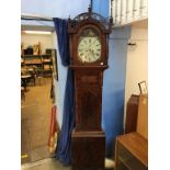 A 19th century mahogany long case clock by Cuthbert Hutchinson of Sunderland, with painted dial, two