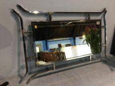 A chrome edged rectangular mirror, 52 x 80cm