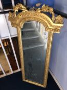 A gilt metal rectangular mirror, 107 x 51cm