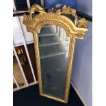 A gilt metal rectangular mirror, 107 x 51cm