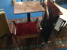 A piano stool and a trouser press