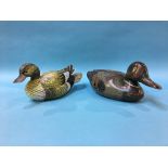 Two decoy type ducks