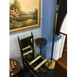 A cheval mirror, luggage stand and occasional table (3)