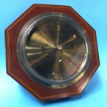 An octagonal mahogany barometer