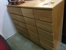 Two pairs of modern five drawer chests