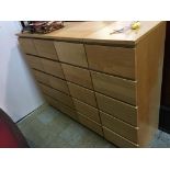 Two pairs of modern five drawer chests