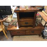 A modern two drawer coffee table and bedside table