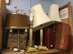 A quantity of table lamps etc.