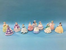 Eleven Royal Worcester figures 'Fashionable Victorians' (11)