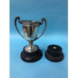 A silver trophy 'Royal Tournament 1925 Sabre vs Sabre 1st prize won by LM51 F.A. Peasnell', Mappin