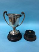 A silver trophy 'Royal Tournament 1925 Sabre vs Sabre 1st prize won by LM51 F.A. Peasnell', Mappin