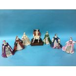 A collection of Wedgwood figures to include Henry VIII and his six wives (7)