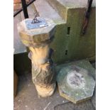 A sandstone column and plinth