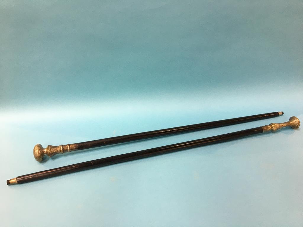 Two reproduction walking canes