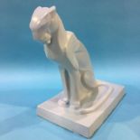 An Art Deco Wedgwood figure of a Panther by John Skeaping, impressed marks to side 27cm Height