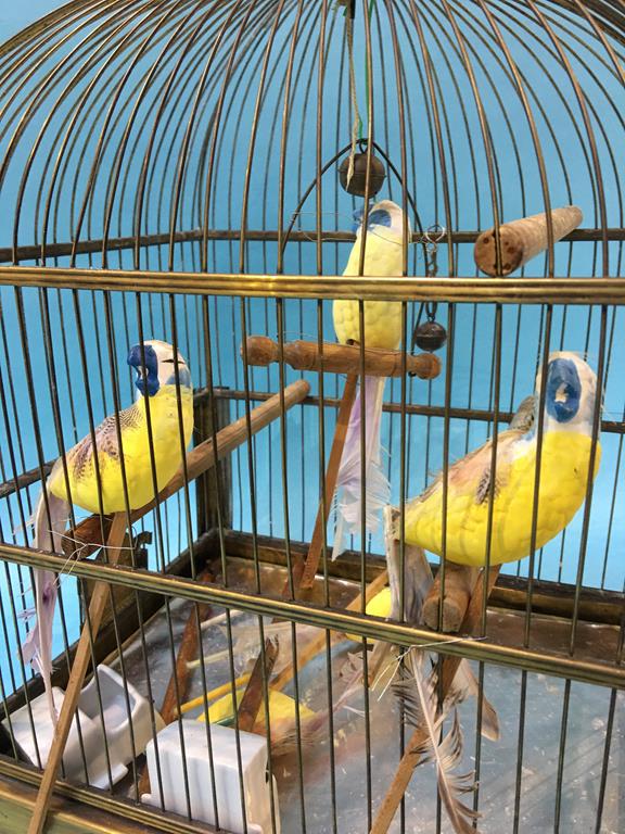 A Genykage bird cage with porcelain feeders - Image 2 of 3