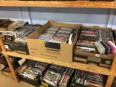 Three boxes of DVDs