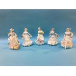 Five Coalport figures