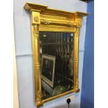 A gilt rectangular mirror, 90 x 64cm