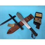 A bayonet machete and a starters pistol