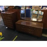 A mahogany dressing chest and chest of drawers