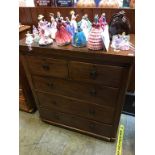 A mahogany chest of drawers