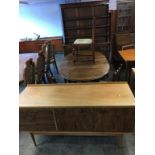 A walnut sideboard with Rosewood fronts, 152cm wide