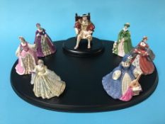 A group of Coalport figures 'Henry the VIII' and his six wives