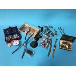 A quantity of assorted costume jewellery and wristwatches etc.
