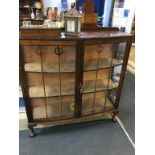 A mahogany china cabinet