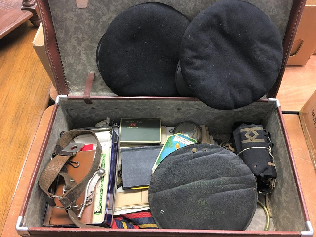 A suitcase containing assorted Naval ephemera and a Bosuns whistle etc. - Image 3 of 3