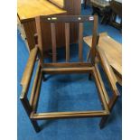 A teak armchair frame