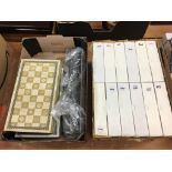 A quantity of collectors plates and two Lord of the Rings chess sets