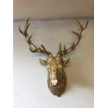 A cast resin deer head, approx 80cm tall