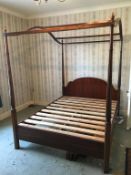 A Chapmans mahogany four poster bed, mattress size 202cm x 163cm