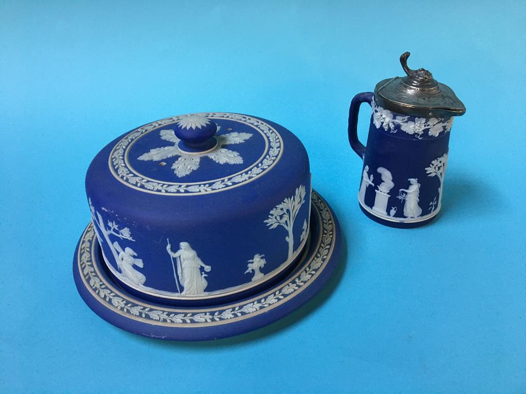 A Wedgwood cheese dish and a water jug