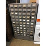 Industrial steel bank of drawers