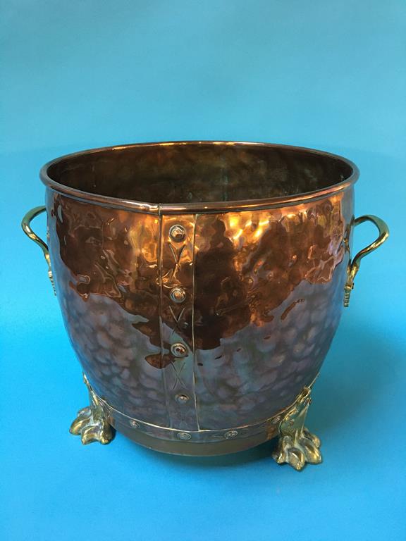 A large copper planter