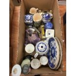 A box of assorted, to include Lladro and Ringtons china etc.