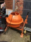 An electric cement mixer