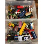 Two boxes of Die Cast toys