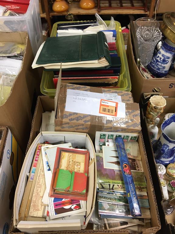 Two boxes, to include stamps and ephemera