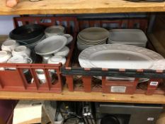 Two trays of assorted crockery