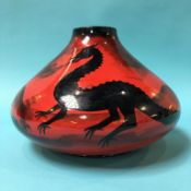 A Limited Edition Peggy Davies 'Dragon' vase, 49/100, 12cm height