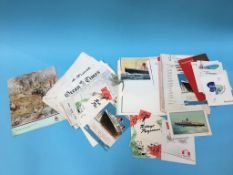 A collection of 1950s/60s cruise ephemera and Cunard etc.