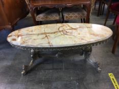 An onyx coffee table