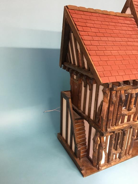 A dolls house (no contents), 82cm wide, 81cm height - Image 4 of 4