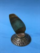 A Wawn and Son Propeller Makers Sunderland brass paperweight