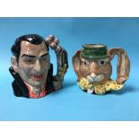 Two Royal Doulton character jugs, 'Count Dracula'