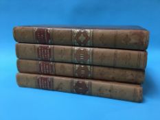 Four leather bound volumes, 'The History of Rebell